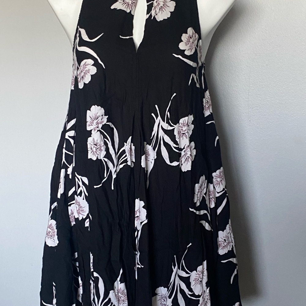 Volcom Black Dress with White and Light Pink Floral Accents